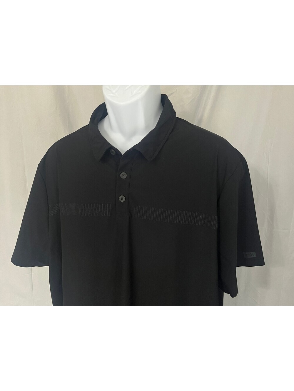 Rhone Men's Jet Black Short Sleeve Performance Golf Polo Shirt XXL 2XL